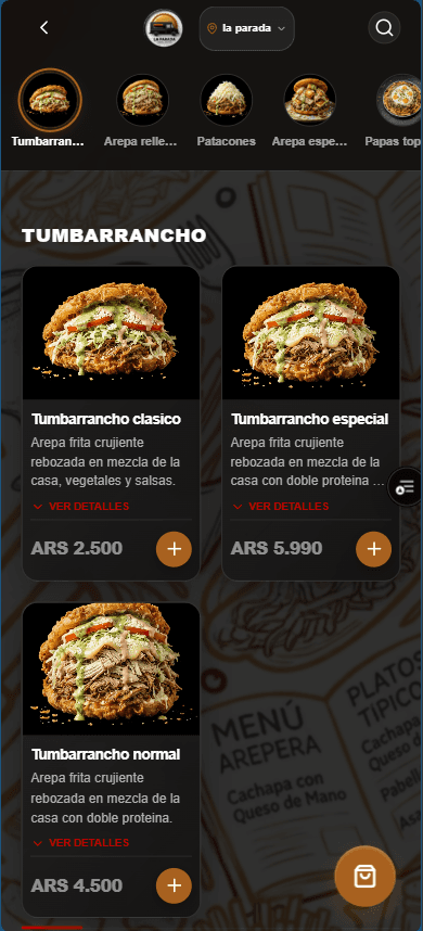 Menú digital de La Parada en Gcode